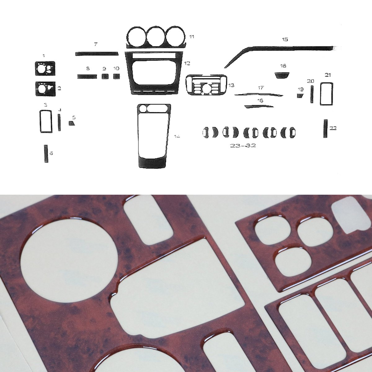 Ford Connect Dashboard Kit - Omac - 32 Pcs. (Wooden) - '09-'14 Ford Connect Dashboard Kit - Omac - 32 Pcs. (Wooden) - '09-'14